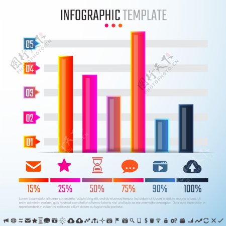 信息柱形图数据psd源文件