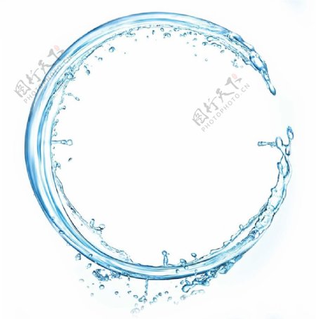 蓝色创意水环png元素