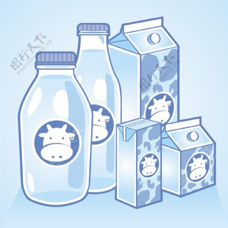 卡通清新时尚牛奶