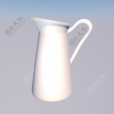 白色水壶模型装饰图案牛奶水壶c4d源文件