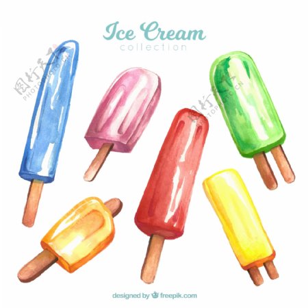 6款夏季彩色冰棒设计矢量素材
