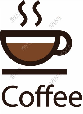 抽象设计的咖啡杯logo模板