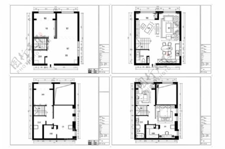 CAD单身公寓户型施工图纸