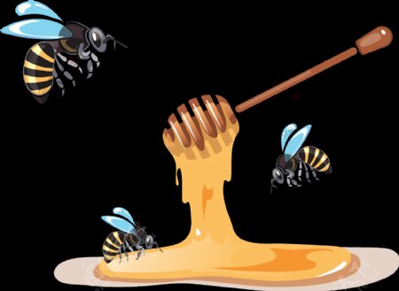 卡通蜜蜂蜂蜜png元素