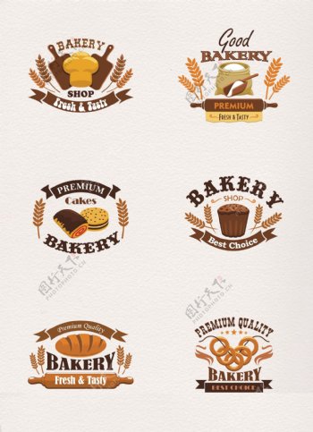 复古手绘面包店标志设计