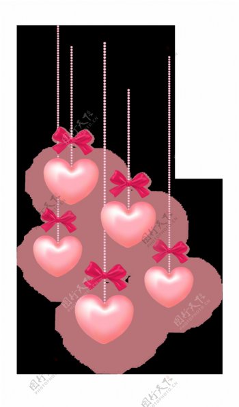 粉色浪漫爱心气球装饰素材
