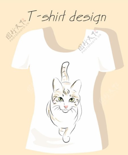 小猫T恤设计稿