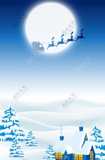 圣诞卡通雪背景图