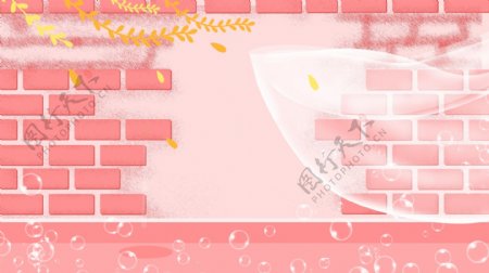 浪漫粉色泡泡墙背景素材