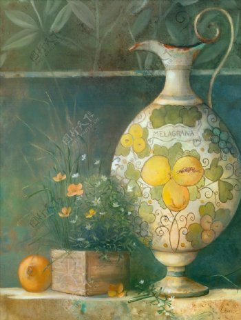 欧式复古静物花瓶