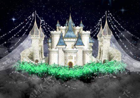 梦幻城堡主题婚礼背景