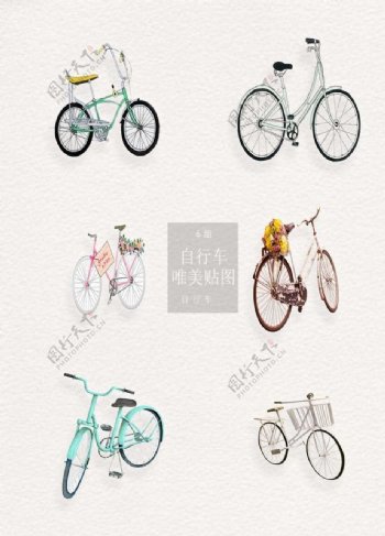 自行车手绘元素