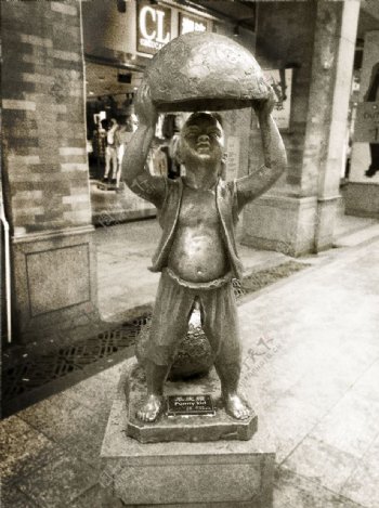 步行街人物铜像