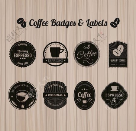 咖啡徽章标签