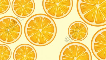 清新橙子卡通水果无缝背景设计