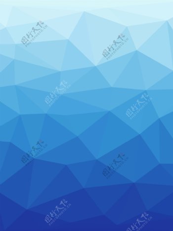 矢量蓝色渐变低多边形不规则几何抽象背景