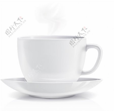 白色咖啡杯矢量元素