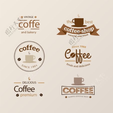 咖啡标志设计矢量素材