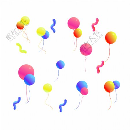 漂浮素材电商双十一双十二气球矢量商用元素