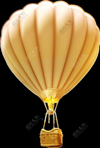 金色热气球png节日双十一氛围装饰