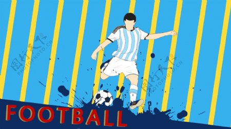 黄蓝竖条横版世界杯背景素材