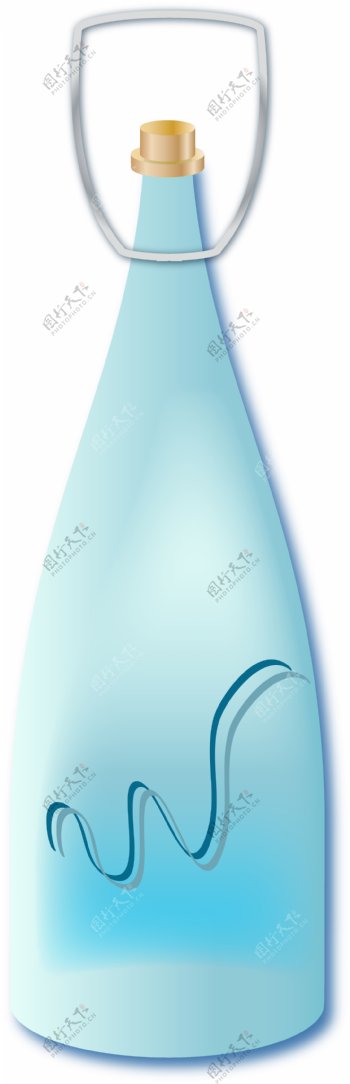 立体磨砂感蓝色玻璃瓶