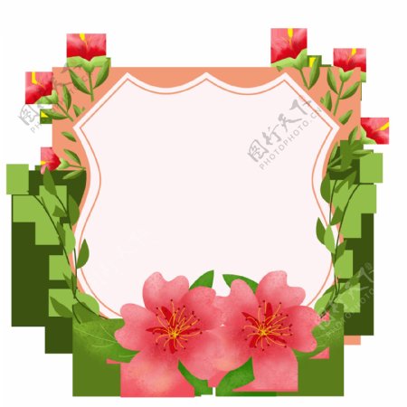 手绘花卉边框设计元素