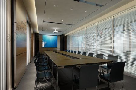 欧式风格会议办公空间效果图