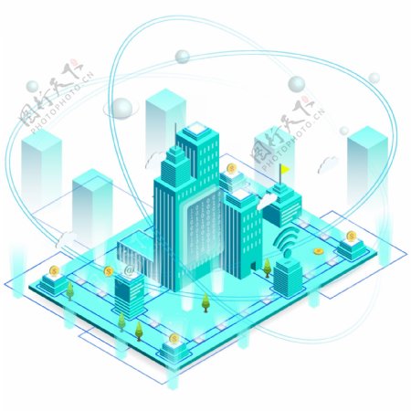 2.5D科技互联网城市建筑信号大数据中心