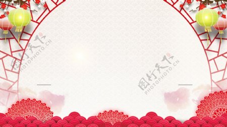 喜庆中国风橱窗广告背景