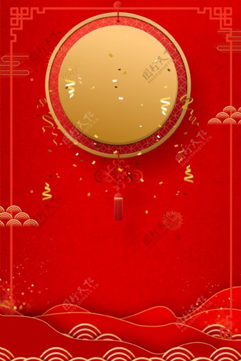红色喜庆中国新年背景