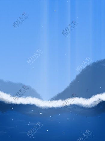 蓝色山水光背景图