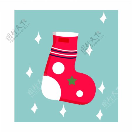 可爱矢量圣诞节袜子邮票