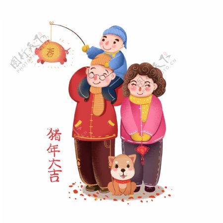 2019春节猪年年俗场景插图