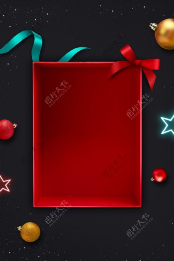 红黑色圣诞主题邀请函背景素材
