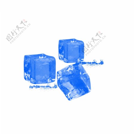 蓝色冰晶几何冰元素