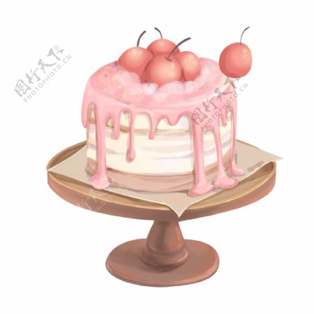手绘美味水果蛋糕设计