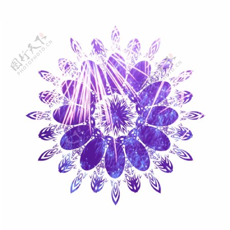 紫色渐变装饰花纹图案可商用