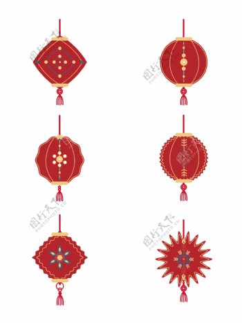 春节节日红灯笼矢量图