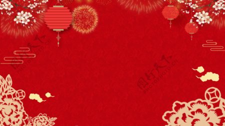 红色喜庆元旦新年背景