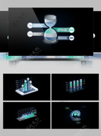 MG信息数据三维图表表格动画视频设计元素