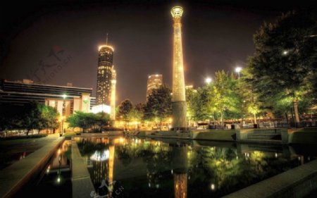 城市夜景环境灯光贴图