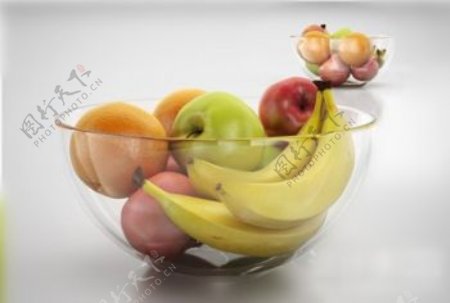 三维模型的许多类型的水果拼盘