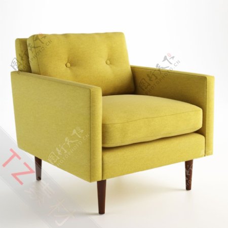 黄色沙发模型下载