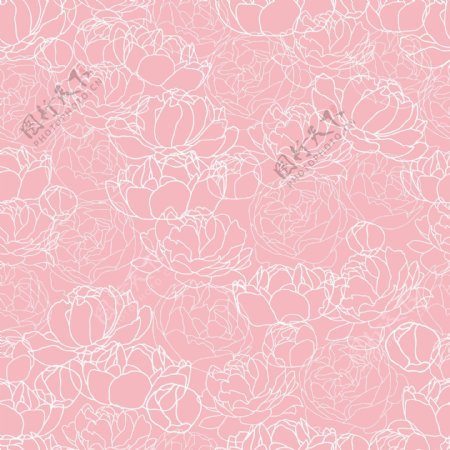 粉色花纹无缝背景图