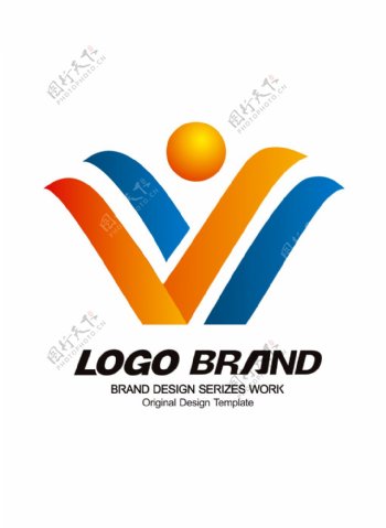 简约现代红蓝纽带logo公司标志设计
