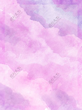 女神节粉紫色唯美浪漫水墨浸染渐变水彩背景