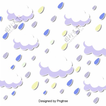 美丽凉爽的卡通云雨天