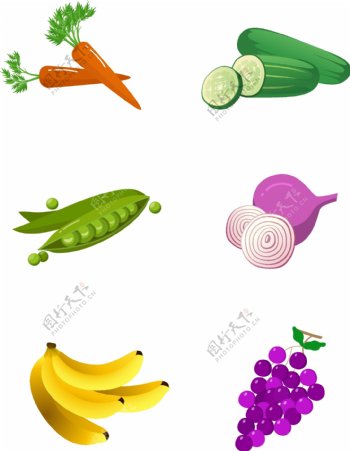 素菜原創AI矢量蔬菜水果設計元素綠色健康