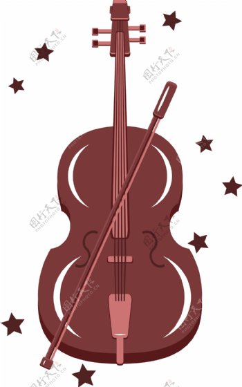 音乐乐器大提琴元素